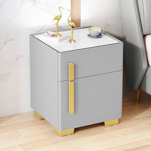 Table de chevet italienne de luxe léger en bois massif, meuble de rangement simple pour salon, hôtel, chambre à coucher - Product Image 3