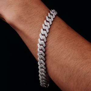 Bracelet cubain en argent sterling S925 de 10 mm, haute qualité, serti de moissanite VVS, style hip-hop, bijou brillant, idéal pour un cadeau - Product Image 5