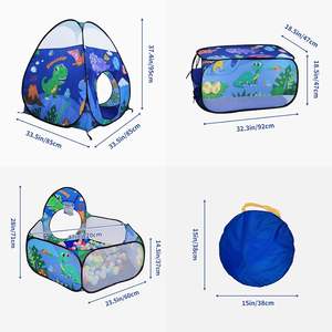 Carpa Infantil 3 en 1 con Piscina <span class=keywords><strong>de</strong></span> Pelotas, Túnel y Zona <span class=keywords><strong>de</strong></span> Escalada, Casa <span class=keywords><strong>de</strong></span> Juegos Interior y Exterior, Carpa <span class=keywords><strong>de</strong></span> Juegos Infantil con Diseño <span class=keywords><strong>de</strong></span> Dinosaurio, Piscina <span class=keywords><strong>de</strong></span> Pelotas y Túnel para Gatear - Product Image 5