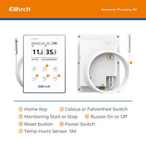 Elitech RCW-800産業用ワイヤレスデジタルデータロガーリモートリアルタイム温度モニタークラウドストレージ外部温度 + フミ