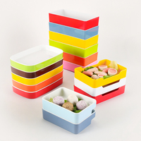 Assiette rectangulaire empilable en mélamine de qualité alimentaire, plateau de service incassable pour shabu-shabu, hot pot et barbecue pour restaurant