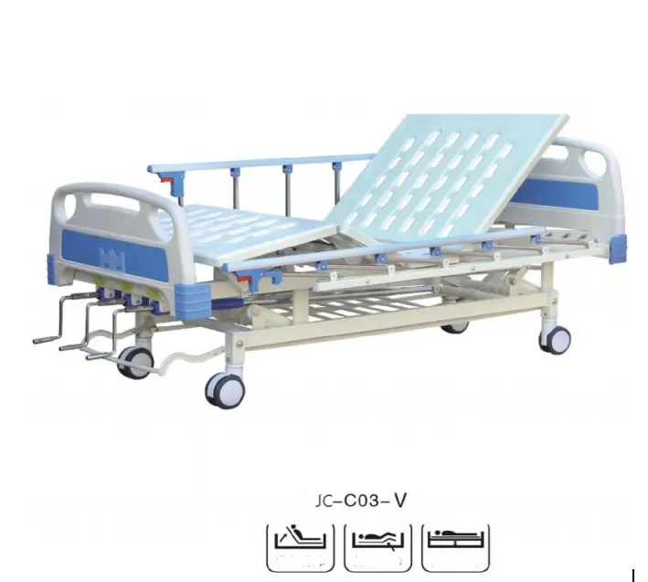 Toptan hastane ekipmanları tedarikçiler manuel fonksiyon ayarlanabilir tıbbi manuel hastane yatağı