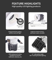 Spot encastré de plafond anti-éblouissement haut de gamme 10W 15W, étanche IP65 et anti-fumée pour intérieur