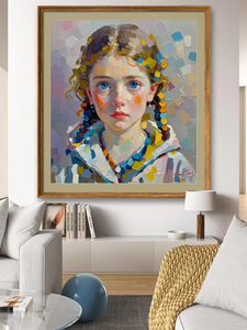 Peinture de portrait originale peinte à la main sur toile, possibilité de réaliser sur base d'un modèle de <span class=keywords><strong>photo</strong></span> - Product Image 3