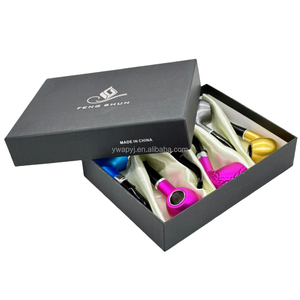 طقم غليون تدخين جديد مكون من 6 قطع في علبة هدايا سوداء، غليون تبغ بشعار مخصص، مجموعة غلايين تدخين الأعشاب - Product Image 4