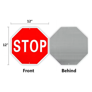 ชุดป้ายจราจรอะลูมิเนียมสะท้อนแสง, ป้ายหยุด/ทางมีคนข้ามถนน/งานก่อสร้างข้างหน้า/ป้ายเตือนความปลอดภัยบนถนนแบบวงกลม - Product Image 3