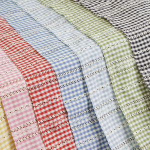 Camicia estiva <span class=keywords><strong>da</strong></span> donna abito 50% Rayon 50% in poliestere colore personalizzato a quadretti intrecciati a quadri Jacquard tessuto floreale per vestiti - Product Image 1