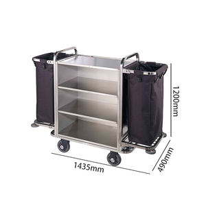 Équipement <span class=keywords><strong>de</strong></span> nettoyage <span class=keywords><strong>de</strong></span> <span class=keywords><strong>femme</strong></span> <span class=keywords><strong>de</strong></span> chambre d'hôtel en acier inoxydable léger chariot <span class=keywords><strong>de</strong></span> concierge plié chariots <span class=keywords><strong>de</strong></span> nettoyage <span class=keywords><strong>de</strong></span> chariot d'entretien ménager - Product Image 2