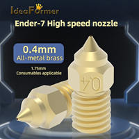 Digunakan untuk Creality Ender 7/5 3d Printer aksesoris kecepatan tinggi termal konduktivitas nozel 0.4mm/1.75mm kuningan Nozzle