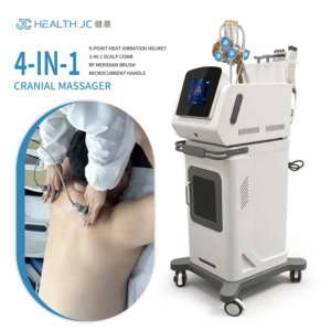 Masseur de tête multi-sondes professionnel avec poignée EMS pour la circulation du cuir chevelu et le soutien thermique à usage domestique - Product Image 1