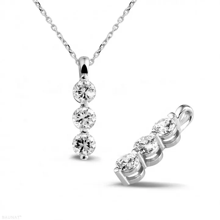 Customized 925 sterling silver women jewelry pendant, shiny trilogy CZ diamond necklace with 18-inch plain chain for engagement