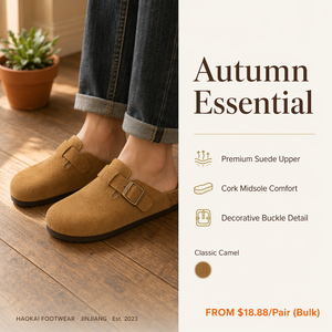 OEM Custom Logo <strong>Men</strong> <strong>Leather</strong> Closed Toe Sport Slippers Cork Midsole Anti-Slip Outdoor Mules <strong>Clogs</strong> All Seasons Fujian China - Product Image 5