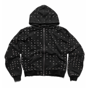 <span class=keywords><strong>Felpa</strong></span> con cappuccio Casual con cerniera in metallo poroso con cappuccio in cotone Unisex e spessa e comoda felpe da uomo - Product Image 4