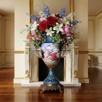 Trophée classique européen ornements hôtel salon table à manger chambre cour française figure vase ornements mobilier exportation