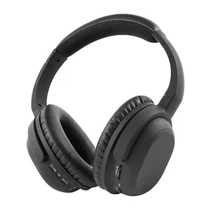 Stereo Active Noise Canceling Headphones Bluetooth sobre a orelha Headsets confortáveis para viagens esportivas Work Airplane