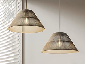 Lampada <span class=keywords><strong>a</strong></span> Sospensione Artigianale di Lusso Moderna con Paralume Naturale Intrecciato per Progetti Alberghieri, Ristoranti e Arredamento Villa - Product Image 2