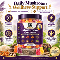 OEM Private Label KUNYON Paddenstoelen Gummies 8 Paddenstoelen Complex Ashwagandha Gemengd Fruit 60 Gummies Volwassenen Wellness