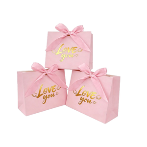 OEM Logo Size Customized pink <b>Red</b> White Wedding Candy Chocolate Perfume Lipstick Gift Bag With Ribbon - Product Image 4
