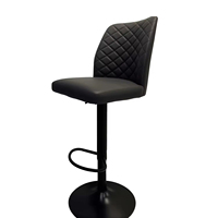 Tabouret de bar moderne en cuir gris foncé à motif losanges, réglable, rotatif, confortable et élégant, nouveau mobilier de bar ergonomique