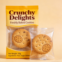 Sacs à biscuits transparents personnalisés, imprimés, thermoscellables, laminés, de qualité alimentaire, emballage individuel pour biscuits