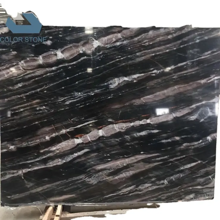 Polished Natural zimbabwe black marble floor tile Confusion dark black marble price in india