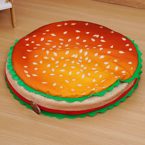 Cama para gatos con forma de hamburguesa, redonda, suave, de fibra de poliéster, para un sueño profundo, para usar en todas las estaciones. - Product Image 3