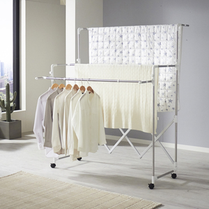 Stainless Steel Drying Cloth Rack Indoor and Outdoor Use Clothes Airer Rack,Extensible Balcony Drying Rack - Product Image 1