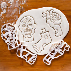 <span class=keywords><strong>Emporte</strong></span>-pièces en plastique 3D en forme de zombie safran pour Halloween, moule tête, main, <span class=keywords><strong>pied</strong></span>, noix, garçon pour biscuits d'Halloween faits à la main - Product Image 1