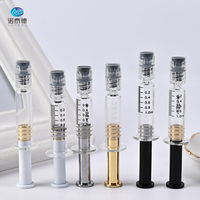 Seringues en verre borosilicate abstraites avec piston métallique, pour distillat, 1 ml, 2,25 ml, 3 ml, 5 ml, 10 ml, fournies en DDP