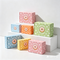 Boîte à donuts personnalisée imprimée numériquement, rose, production en 72h, emballage de boulangerie en carton blanc recyclable