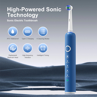 Brosse à dents sonique électrique rechargeable pour élimination profonde de la plaque dentaire, mode vibration, portable pour adultes