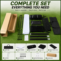 Jaula de Práctica de Golf de 10x8 pies con Barreras Laterales, Red de Práctica de Golf Resistente para Entrenamiento en Interiores y Exteriores