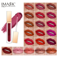 IMAGIC Vente en gros de gloss à lèvres végétalien mat brillant longue durée imperméable rouge à lèvres liquide avec parfum de pêche soutient la revente de maquillage