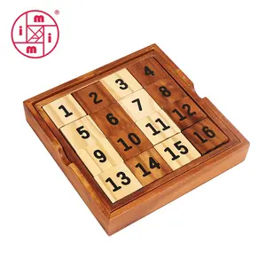 2021 어린이 선물 전통적인 Iq 게임 지능 나무 슬라이딩 숫자 편지 지그 소 퍼즐