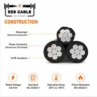 Cable de Aluminio Estándar IEC60502 ABC de 1*16+1*25mm2, Cable de Servicio XLPE de 2 Núcleos Fase-Neutro Sin Iluminación EESCABLE