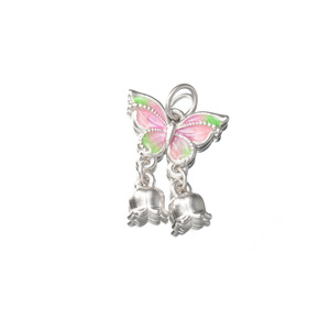 Ciondolo a <span class=keywords><strong>Campanula</strong></span> con Farfalla in Argento Puro S999 e Resina Epossidica, Accessorio Fai-da-Te per Braccialetti e Corde Intrecciate - Product Image 5