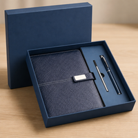 Coffret Cadeau Direct Usine : Clé USB, Stylo Signature, Recharges, Carnet Journal A5 en Cuir PU et Papier Épais Personnalisable pour Étudiants