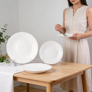Juego de Platos de Vidrio Opal <span class=keywords><strong>Resistente</strong></span> al Calor y Ecológico, <span class=keywords><strong>Vajilla</strong></span> - Product Image 2