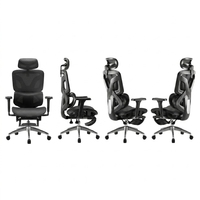 Chaise de bureau ergonomique réglable avec accoudoirs 4D et appui-tête, dossier en maille, chaise d'ordinateur avec inclinaison sensible au poids