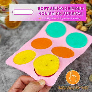 Moule en silicone écologique 6 cavités en forme d'abeille, épaisseur 1,5 mm, pour savons faits <span class=keywords><strong>maison</strong></span>, barres de lotion, gelée, bombes de bain, cire d'abeille, résine, chocolat - Product Image 5
