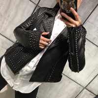 Blouson d'hiver en cuir véritable marron pour moto, broderie camouflage, perles, rayures, rivets, design imperméable et respirant 3M
