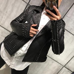 Brown Faux Leather Jacket for women - Product Image 3