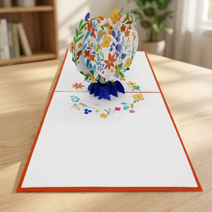 Best Seller Green <b>Heart</b> Flower 3D Pop-Up <b>Card</b> Handmade Paper Cutting Custom Offset Printing Vietnam Top Trending Gift Viet-craft - Product Image 2