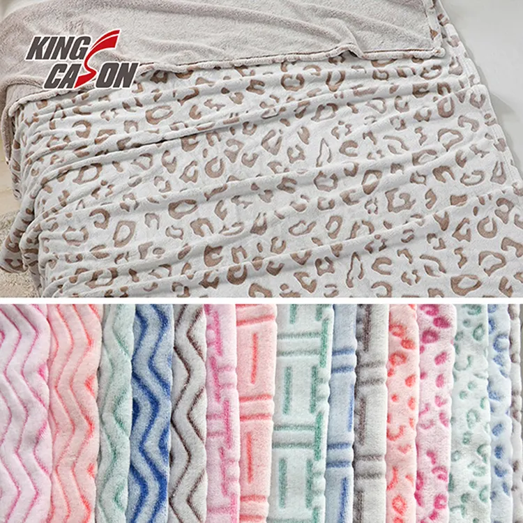 Kingcason pabrik Cina lem dua sisi dicetak 100% poliester Sherpa kain bulu karang Beludru untuk piyama selimut handuk tempat tidur