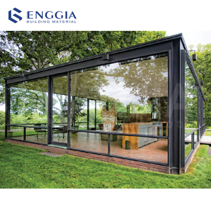 ENGGIA Abri de jardin en verre avec cadre en aluminium, véranda d'hiver, jardins d'hiver, véranda en aluminium rétractable sur mesure - Product Image 1