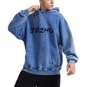 هودي فضفاض للجنسين من الصوف 420 جرام/متر مربع 100% قطن ثقيل الوزن بصباغة الشمع الكلاسيكية مع جيب - Product Image 1