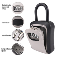 Boîte de rangement verrouillable à clé portable avec cadenas Boîte à serrure à combinaison suspendue en boucle pour clés