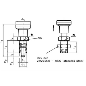 Factory Price Customized Stainless Steel Fully Threaded Index Plungers with Hexagon <b>Collar</b> Locking Nut Passivated Finish - Product Image 3