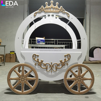 LEDA Vente en gros d'accessoires de mariage, grande calèche en acrylique blanche, chariot à bonbons en PVC, calèche de mariage en forme de citrouille de Cendrillon