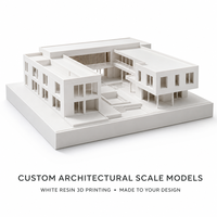 Modèle architectural imprimé en 3D sur mesure en résine blanche SLA, prototypage rapide pour la conception architecturale